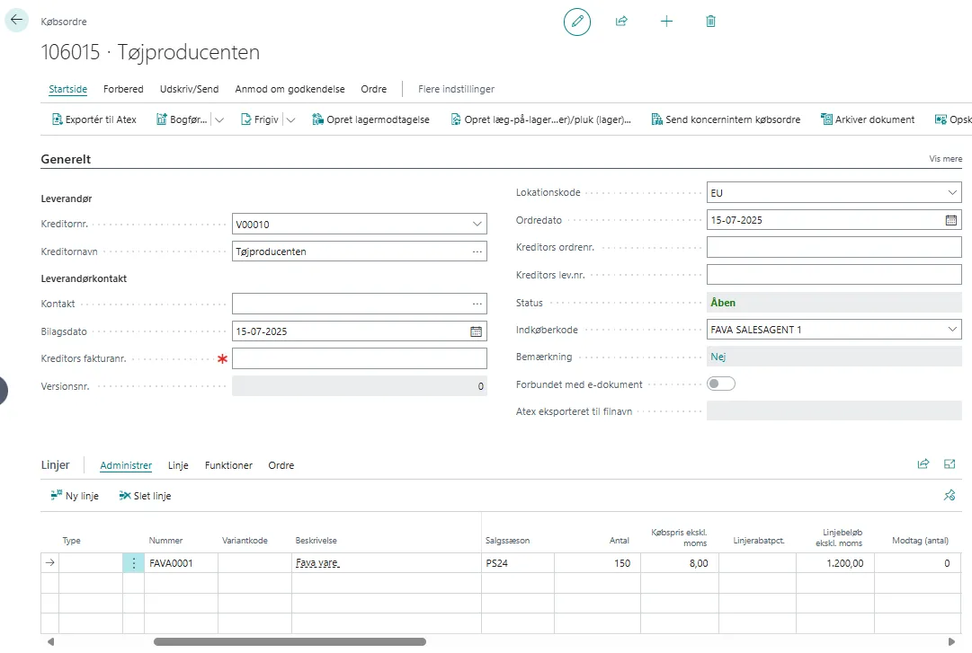 Indkøb - købsordre