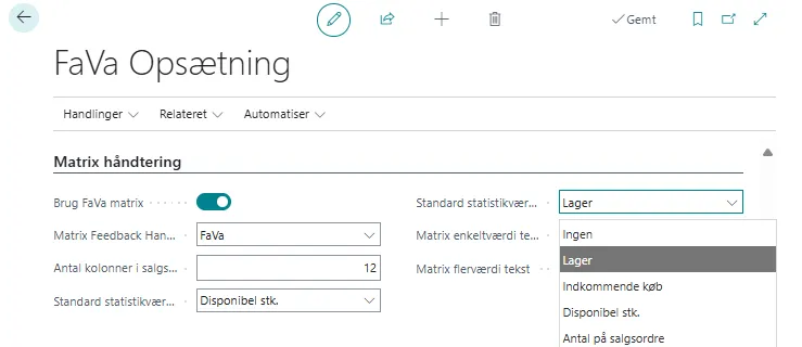 Fava opsæt. - matrix køb