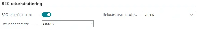B2C retur fava opsæt