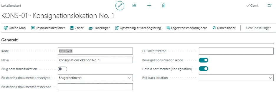Konsignation lokation