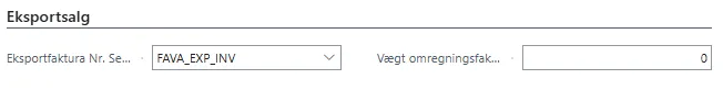 Eksportfaktura Fava opsæt