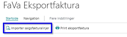 Eksportfaktura importer