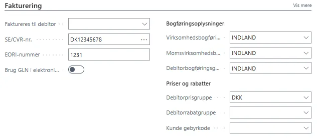 Debitor fakturering