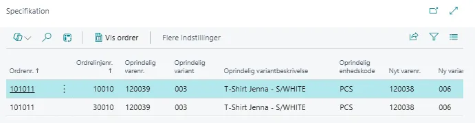 erstatnninger specification